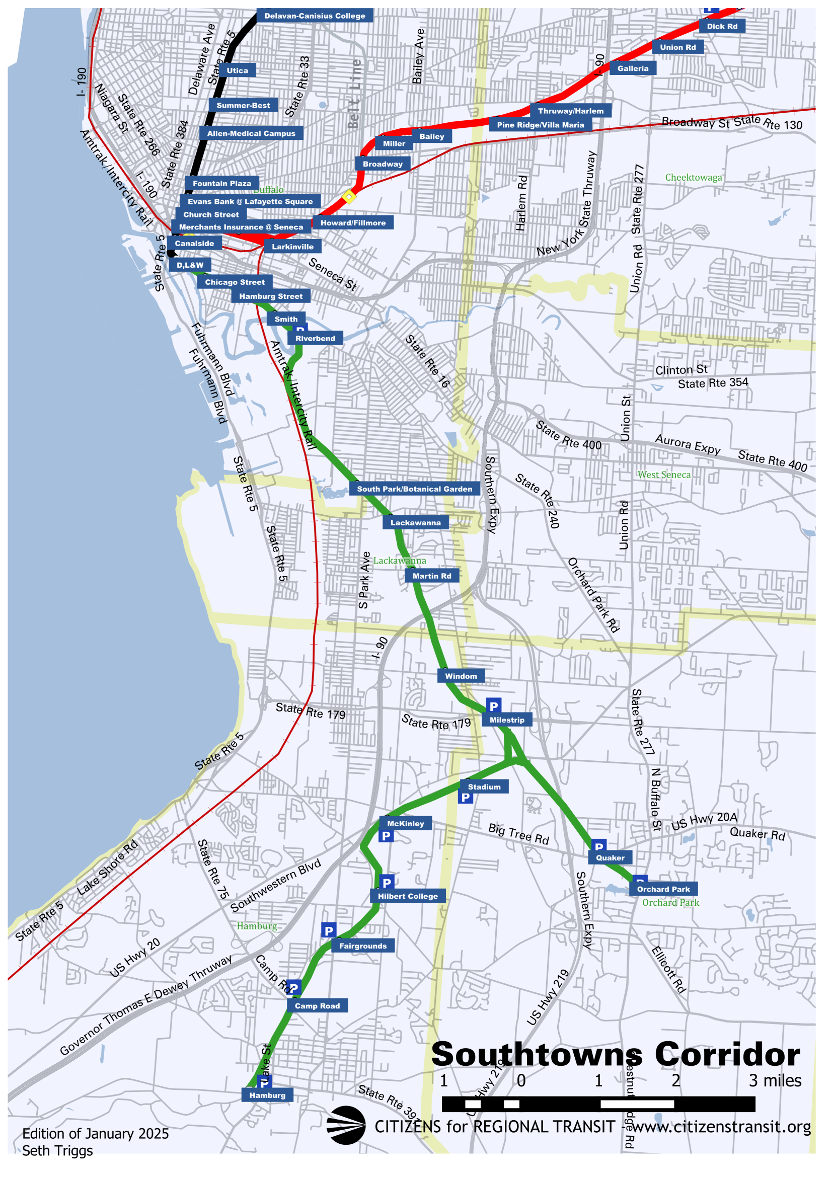 Map of the Southtowns Extension